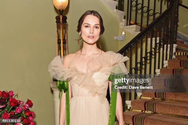 Keira Knightley attends the London Evening Standard Theatre Awards 2017 at the Theatre Royal, Drury Lane, on December 3, 2017 in London, England.