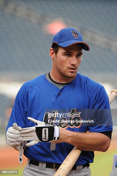 Outfielder Daniel Murphy of the New York Mets looks on during batting practice before a game against the Pittsburgh Pirates at PNC Park on June 2,...