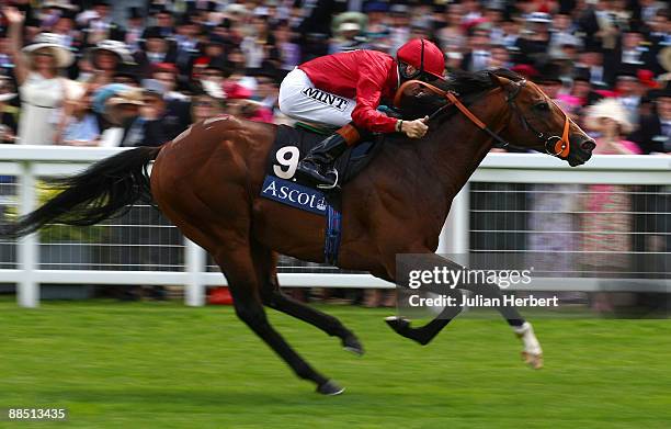 Richard Hughes and Paco Boy land The Queen Anne Stakes Race at Ascot Racecourse on the 1st Day of The Royal Meeting at Ascot Racecourse on June 16,...