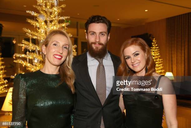 Sam Taylor-Johnson, Aaron Taylor-Johnson and Isla Fisher attend The Trevor Project's 2017 TrevorLIVE LA Gala at The Beverly Hilton Hotel on December...