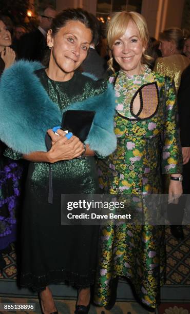 Christa D'Souza and Sally Greene attend a drinks reception ahead of the London Evening Standard Theatre Awards 2017 at the Theatre Royal, Drury Lane,...
