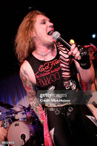 Michael Starr of Steel Panther performs on stage at the Canal Room on April 1st, 2009 in New York.