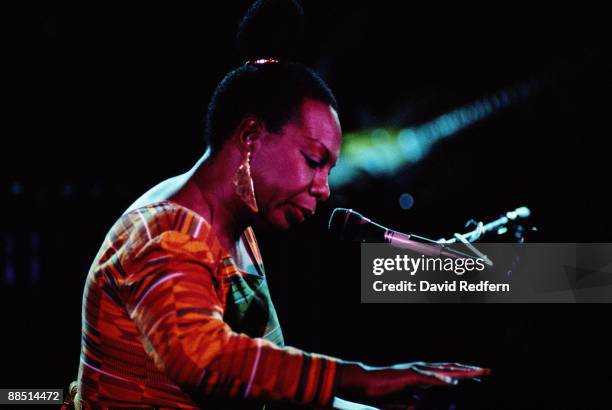 American singer, songwriter, pianist and civil rights activist Nina Simone performs live on stage circa 1990.