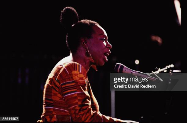 American singer, songwriter, pianist and civil rights activist Nina Simone performs live on stage circa 1990.