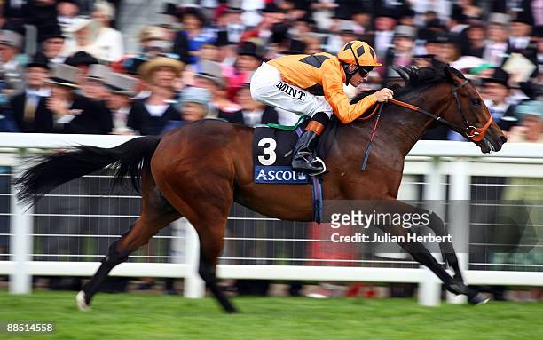 Richard Hughes and Canford Cliffs land The Coventry Stakes Race at Ascot Racecourse on the 1st Day of The Royal Meeting at Ascot Racecourse on June...
