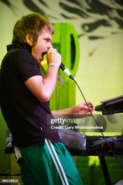 Roughton "Rou" Reynolds of Enter Shikari performs on stage on day 1 of Download Festival at Donington Park on June 12, 2009 in Donington, England.