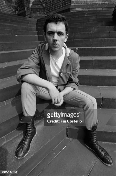 Posed portrait of Kevin Rowland, lead singer of Dexys Midnight Runners in Birmingham, England in July 1981.