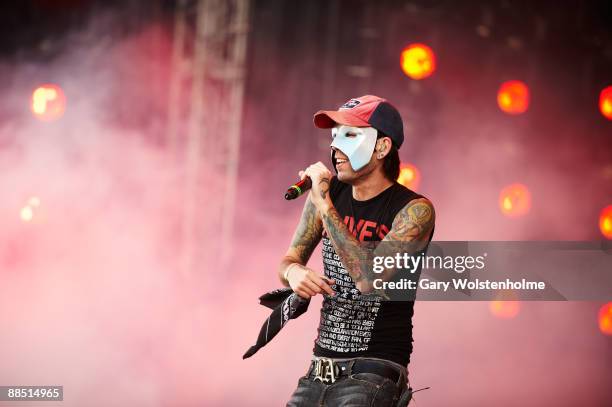Deuce of Hollywood Undead performs on stage on day 1 of Download Festival at Donington Park on June 12, 2009 in Donington, England.