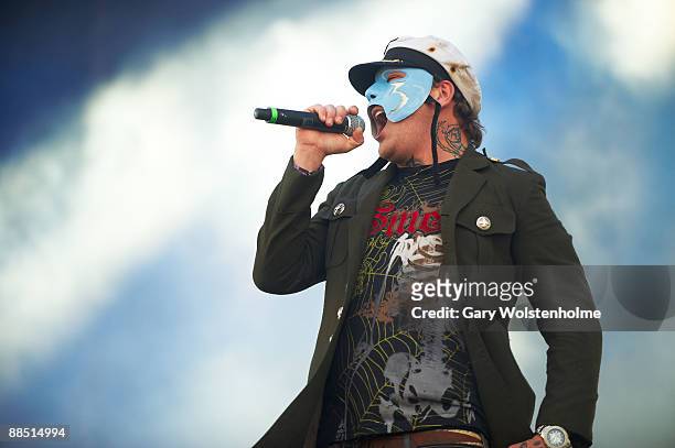 Johnny 3 Tears of Hollywood Undead performs on stage on day 1 of Download Festival at Donington Park on June 12, 2009 in Donington, England.