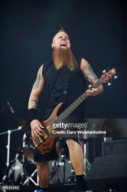 Matt Snell of Five Finger Death Punch perform on stage on day 1 of Download Festival at Donington Park on June 12, 2009 in Donington, England.
