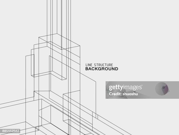 line structure background - building-sketch stock illustrations
