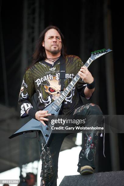 Jason Hook of Five Finger Death Punch perform on stage on day 1 of Download Festival at Donington Park on June 12, 2009 in Donington, England.