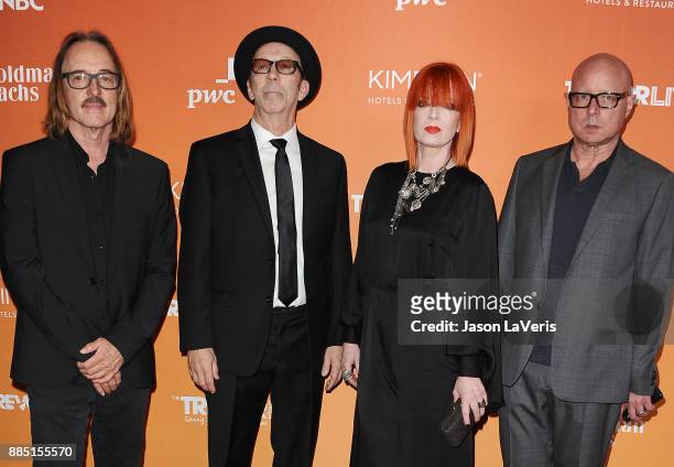 Butch Vig, Duke Erikson, Shirley Manson and Steve Marker of the band Garbage attend The Trevor Project's 2017 TrevorLIVE LA at The Beverly Hilton...