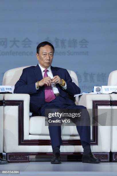 Foxconn Technology Group Chairman Terry Gou Taiming attends the "Global Digital Economy: In-depth Cooperation for Mutual Benefits" forum on day two...