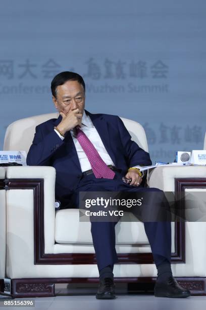 Foxconn Technology Group Chairman Terry Gou Taiming attends the "Global Digital Economy: In-depth Cooperation for Mutual Benefits" forum on day two...