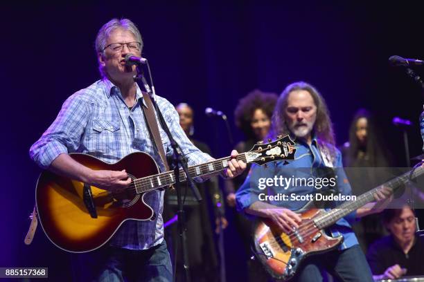 Former Poco members Richie Furay and Timothy B. Schmit reunite and perform onstage during Timothy B. Schmit's "Leap of Faith" solo tour at Saban...