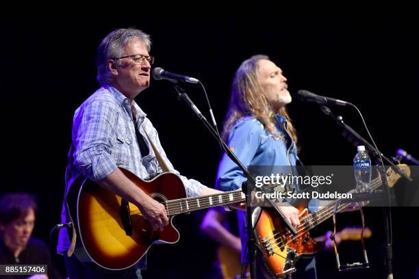 Former Poco members Richie Furay and Timothy B. Schmit reunite and perform onstage during Timothy B. Schmit's "Leap of Faith" solo tour at Saban...