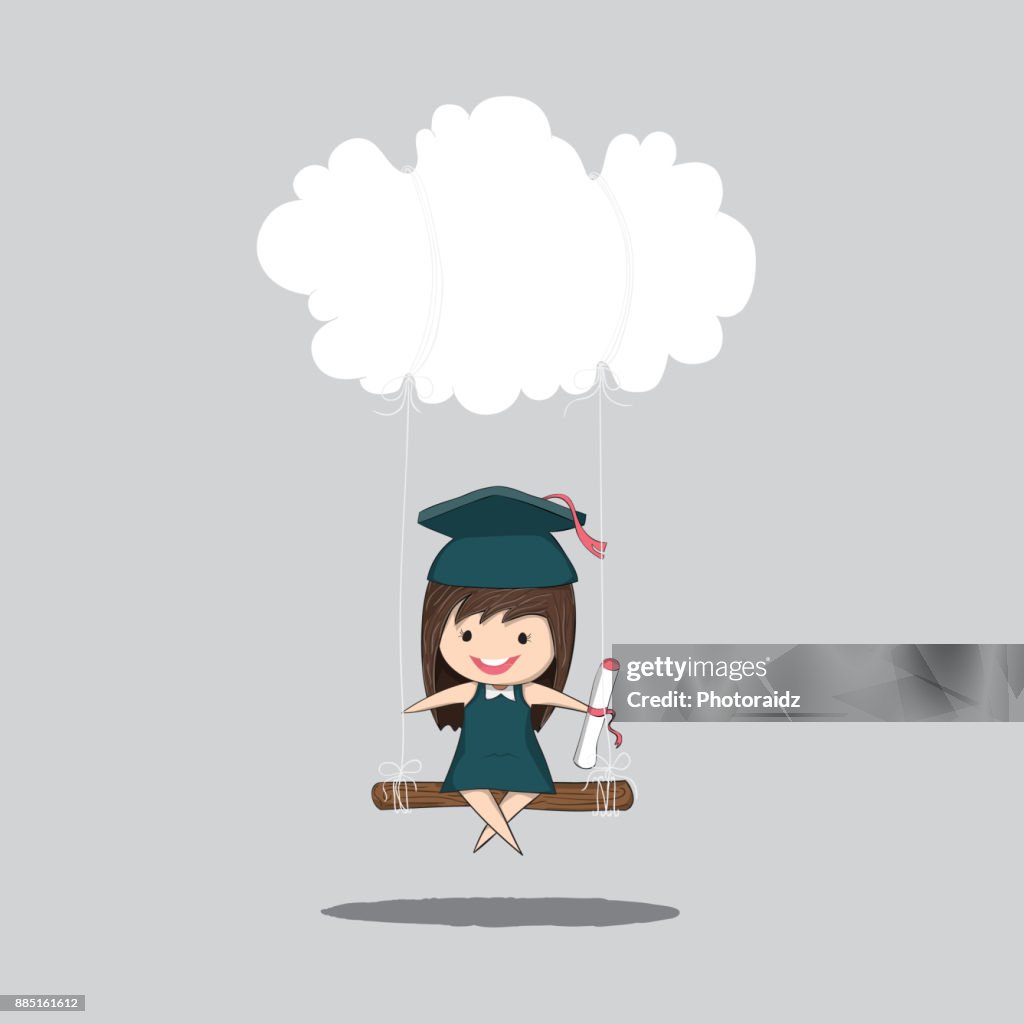 Dibujos Animados Chica Graduado Alumnos En Una Nube A Mano De Dibujo Vectorial Ilustración de stock - Getty Images Dibujos Animados Chica Graduado Alumnos En Una Nube A Mano De Dibujo Vectorial Ilustración de stock - Getty Images