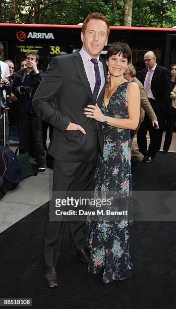 Damien Lewis and Helen McCrory attend a party hosted by the National Ballet to launch its Ballets Russes season, at Sadler's Wells on June 16, 2009...