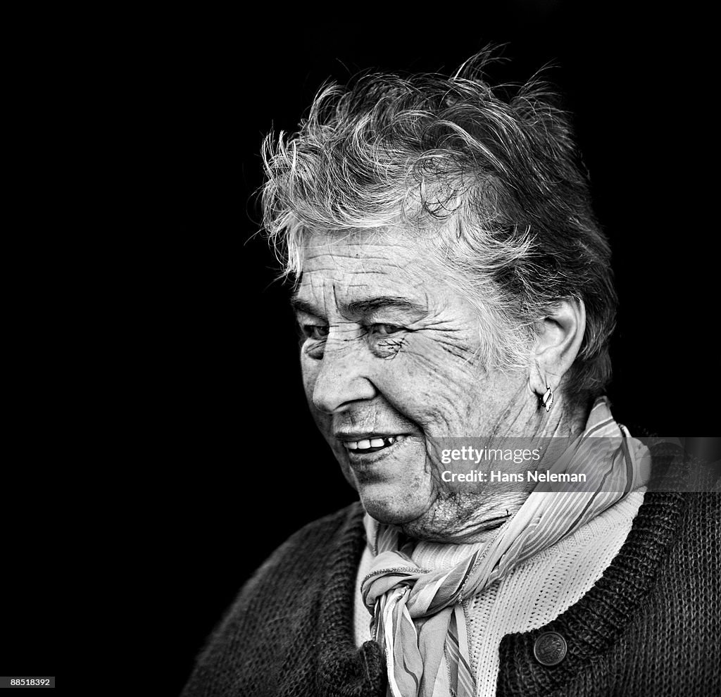 Portrait of an elderly woman.