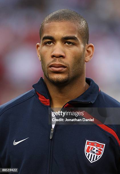 Oguchi Onyewu of the United States stands during player introductions before a FIFA 2010 World Cup Qualifying match against Honduras on June 6, 2009...