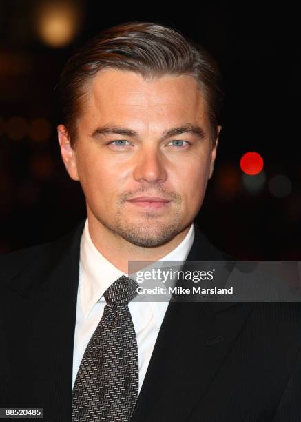 Leonardo DiCaprio attends the UK premiere of 'Revolutionary Road' at Odeon Leicester Square on January 18, 2009 in London, England.