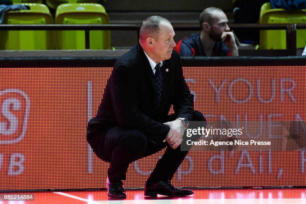 Heah coach Jean-Denys Choulet of Chalon during the french Pro A match between Monaco and Chalon sur Saone on December 2, 2017 in Monaco, Monaco.