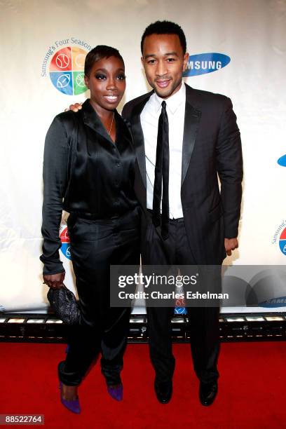 Singer/songwriters Estelle and John Legend attend the 8th Annual Four Seasons of Hope Gala at Cipriani Wall Street on June 16, 2009 in New York City.