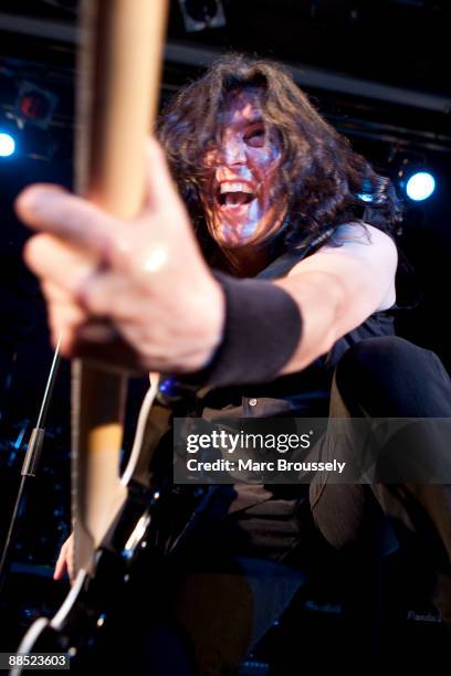 Frank Bello of Anthrax performs on stage at ULU on June 16, 2009 in London, England.