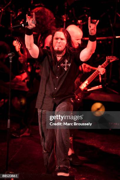 Dan Nelson and Scott Ian of Anthrax perform on stage at ULU on June 16, 2009 in London, England.