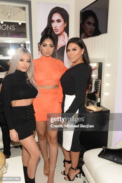 Isabel Bedoya, Melly Sanchez and Griselda Martinez attend #MelroseIsLit: Impressions Vanity Melrose Grand Opening Gala on December 2, 2017 in Los...