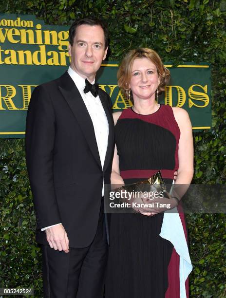 George Osborne and Frances Osborne attend the London Evening Standard Theatre Awards at Theatre Royal on December 3, 2017 in London, England.