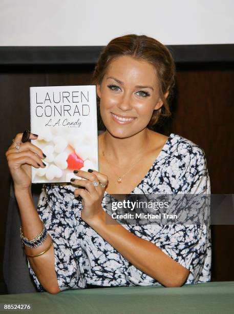 Lauren Conrad attends the book signing of her new book "L.A. Candy" held at the Barnes & Noble bookstore at The Grove on June 16, 2009 in Los...