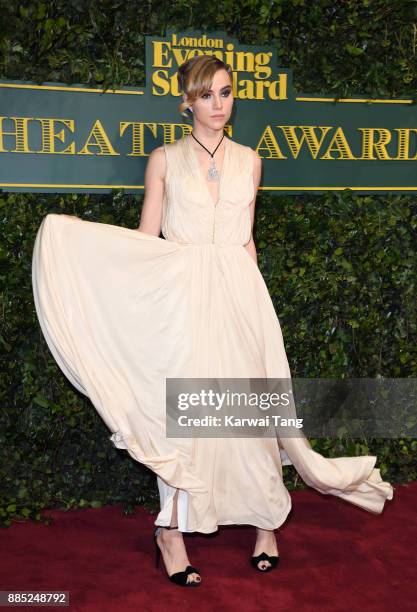 Suki Waterhouse attends the London Evening Standard Theatre Awards at Theatre Royal on December 3, 2017 in London, England.