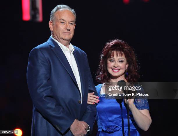 Personality Bill O'Reilly and musician Naomi Judd speak on stage at the 2009 CMT Music Awards at the Sommet Center on June 16, 2009 in Nashville,...