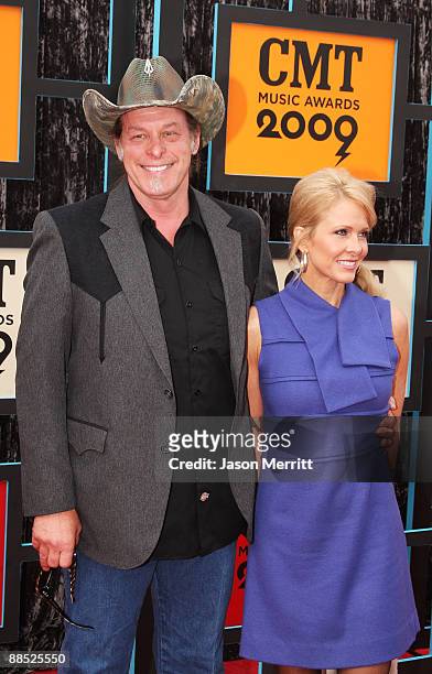 Musician Ted Nugent and wife Shemane Nugent attend the 2009 CMT Music Awards at the Sommet Center on June 16, 2009 in Nashville, Tennessee.