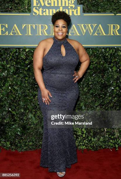 Amber Riley attends the London Evening Standard Theatre Awards at Theatre Royal on December 3, 2017 in London, England.