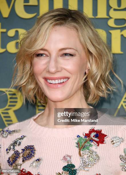 Cate Blanchett attends the London Evening Standard Theatre Awards at Theatre Royal on December 3, 2017 in London, England.