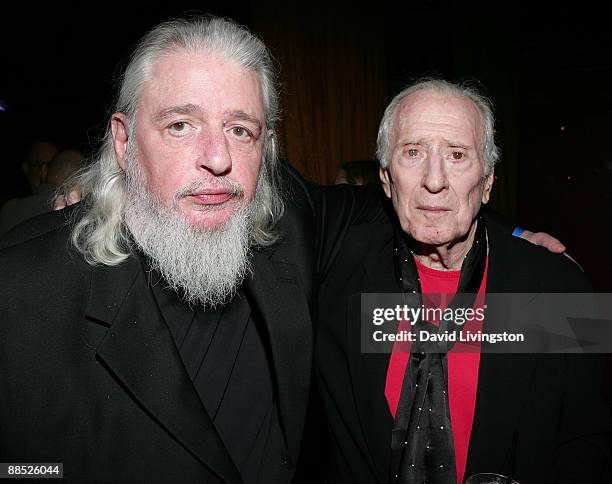 Lyricist Gerry Goffin and songwriter Jerry Leiber attend a launch party for the book "Hound Dog" at The Conga Room at L.A. Live on June 16, 2009 in...