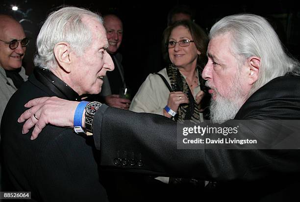 Songwriter Jerry Leiber and lyricist Gerry Goffin attend a launch party for the book "Hound Dog" at The Conga Room at L.A. Live on June 16, 2009 in...