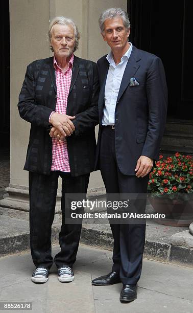 Rutger Hauer and Massimiliano Finazzer Flory attend 'I've Seen Films' Photocall held at Palazzo Marino on June 16, 2009 in Milan, Italy.