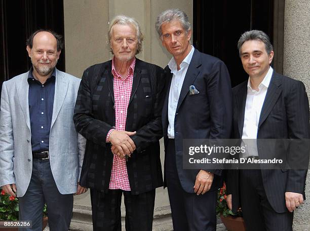 Giancarlo Zappoli, Rutger Hauer, Massimiliano Finazzer Flory, Pierpaolo De Fina attend 'I've seen Films' Photocall held at Palazzo Marino on June 16,...