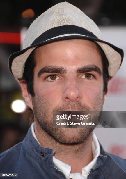 Zachary Quinto arrives at The World Premiere of "Get Smart" on June 16, 2008 at the Mann Village Theatre in Westwood, California.
