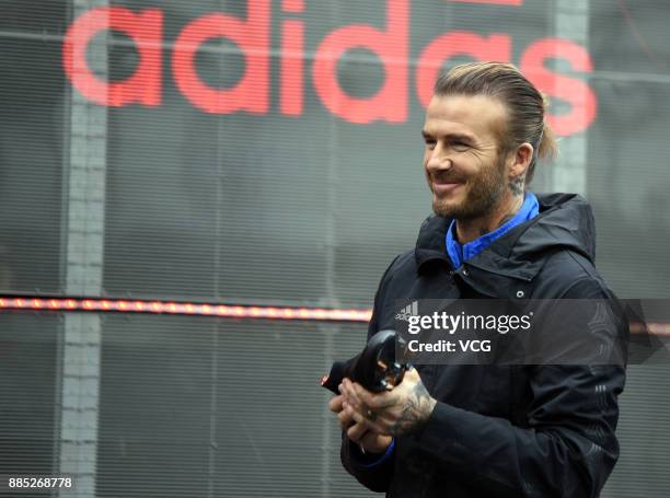 David Beckham attends an Adidas activity on December 4. 2017 in Shanghai, China.