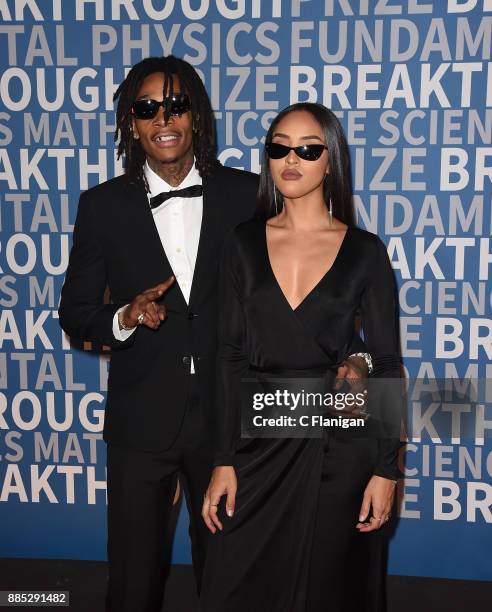 Rapper Wiz Khalifa and model Izabela Guedes attend the 2018 Breakthrough Prize at NASA Ames Research Center on December 3, 2017 in Mountain View,...