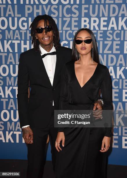 Rapper Wiz Khalifa and model Izabela Guedes attend the 2018 Breakthrough Prize at NASA Ames Research Center on December 3, 2017 in Mountain View,...