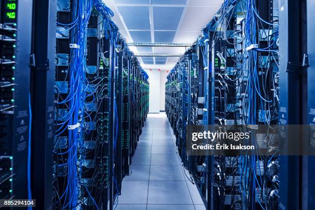 equipment in server room - datacenter bildbanksfoton och bilder