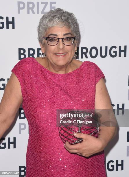 Breakthrough Prize Winner in Life Sciences, Laureate Joanne Chory poses backstage at the 2018 Breakthrough Prize at NASA Ames Research Center on...