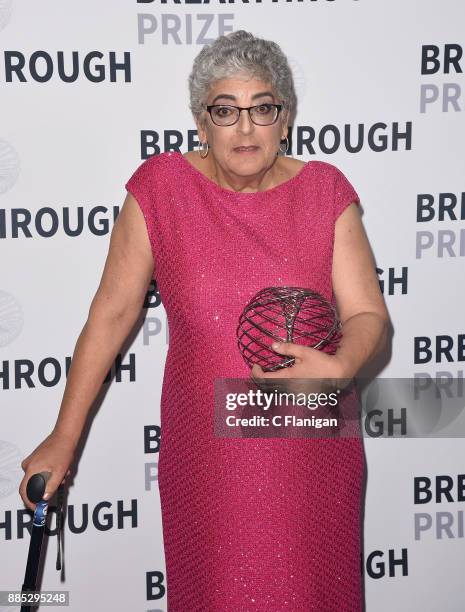 Breakthrough Prize Winner in Life Sciences, Laureate Joanne Chory poses backstage at the 2018 Breakthrough Prize at NASA Ames Research Center on...