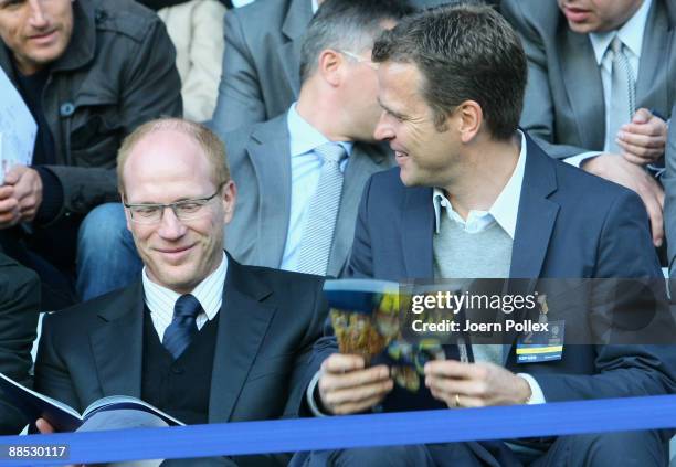 Matthias Sammer , sporting director of the German Football Association DFB and Oliver Bierhoff , team manager of the German football national team...